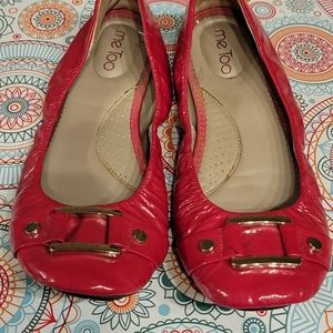 Me Too Hot Hot Pink Patent Leather Flats, Size 10
